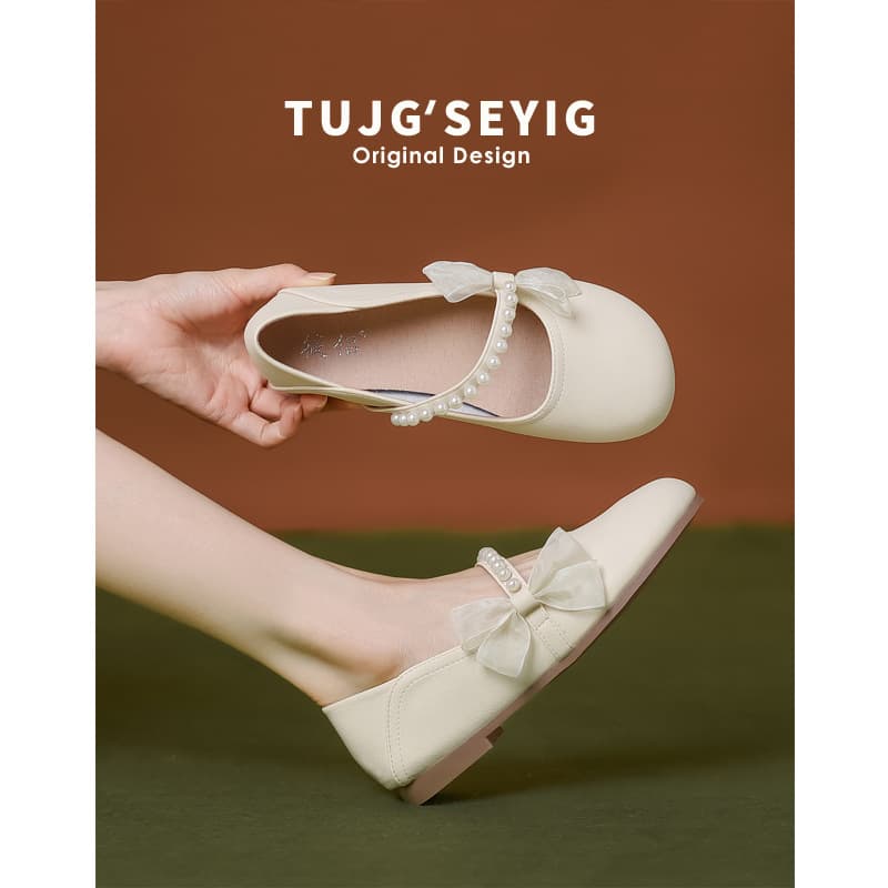 Mary Jane Shoes Women 2026 New French Style Soft Sole Fairy Style with Dress Casual Slip-on Shoes Plus Size 41-43