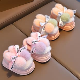 Baby Cotton Slippers Winter Warm Cute Cartoon Boys Girls Indoor Home Non-Slip Children's Heel Cotton Shoes