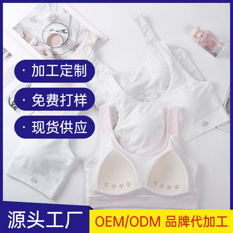 Custom Developmental Stage Teenage Bra for High School Girls, Student Bra, Breathable Comfortable Sports Vest, Sweat-Absorbing Fixed Cups