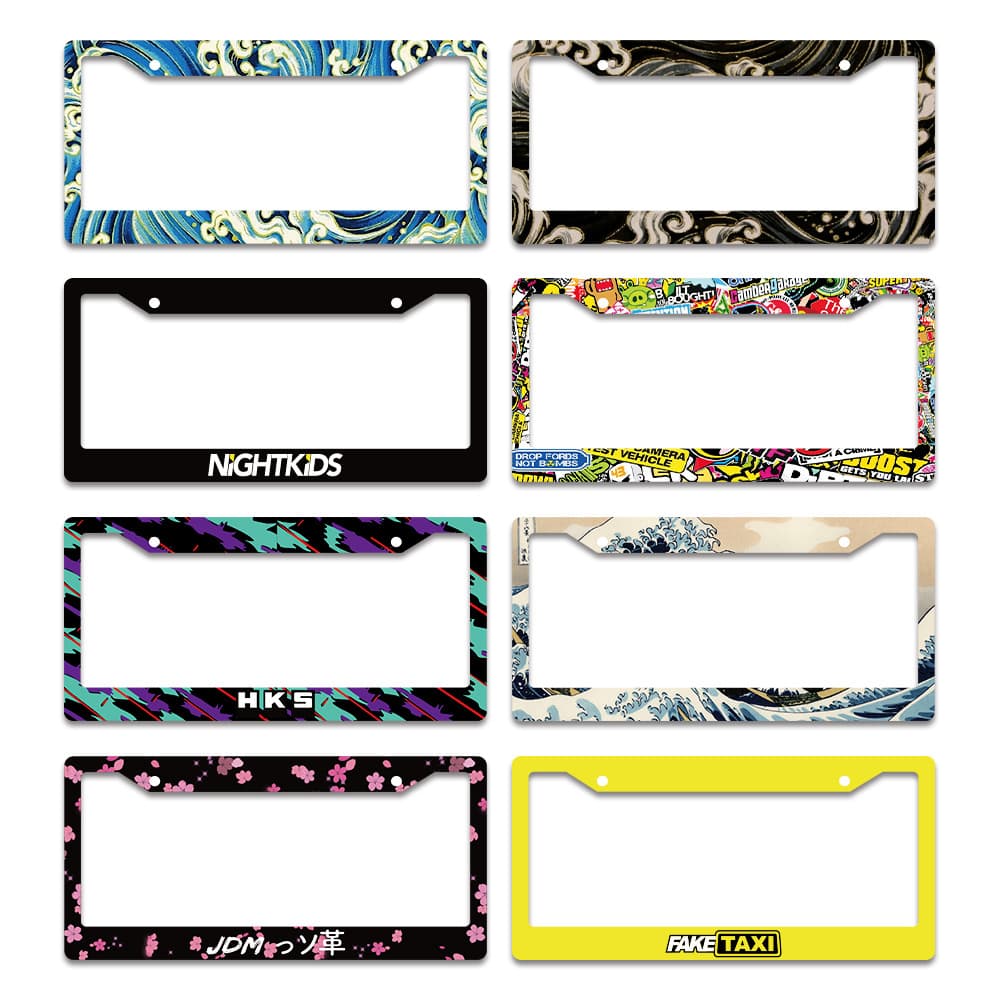 Guangzhou Stock US License Plate Frame ABS Plastic License Plate Frame HKS JDM SPOON Custom Modification Frame