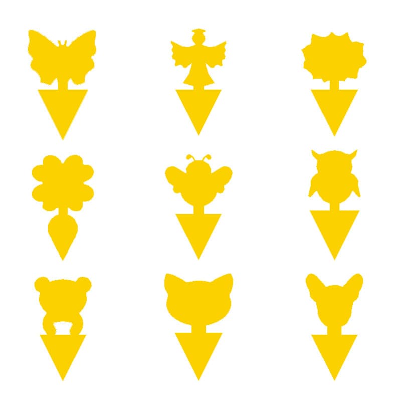 Double-sided Yellow Sticky Insect Board Butterfly Shaped Insect Trap Irregular Waterproof Garden Flowers