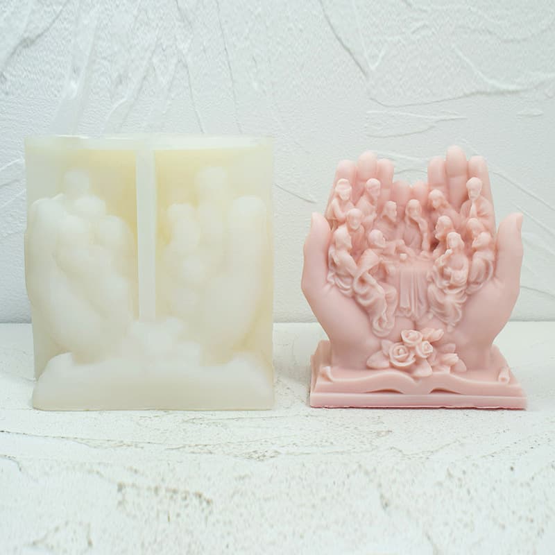 Sweet Sweet Cross-border Plaster Mold DIY European Family Sculpture Aromatherapy Candle Handmade Soap Ornament Silicone