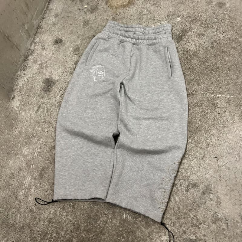 Y2K Double-Waist Jogger Pants with Poker Embroidery Pattern, Unisex Gothic Hip-Hop Streetwear