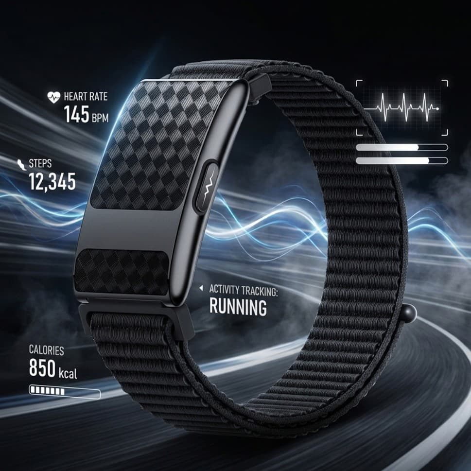 Screenless Smart Bracelet with ECG, Heart Rate, Blood Oxygen, Blood Pressure, Temperature Monitoring and Remote Family Care