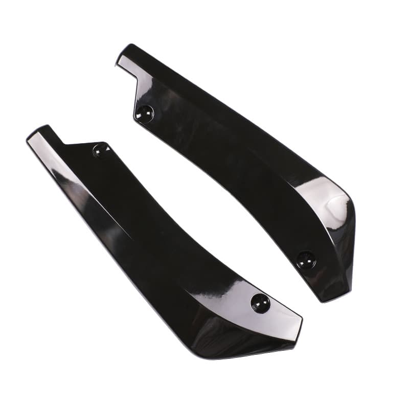 Universal Car Carbon Fiber Gloss Black Rear Corner Bumper Lip Spoiler Diffuser Trim Anti-Collision Scratch Guard Corner Protector