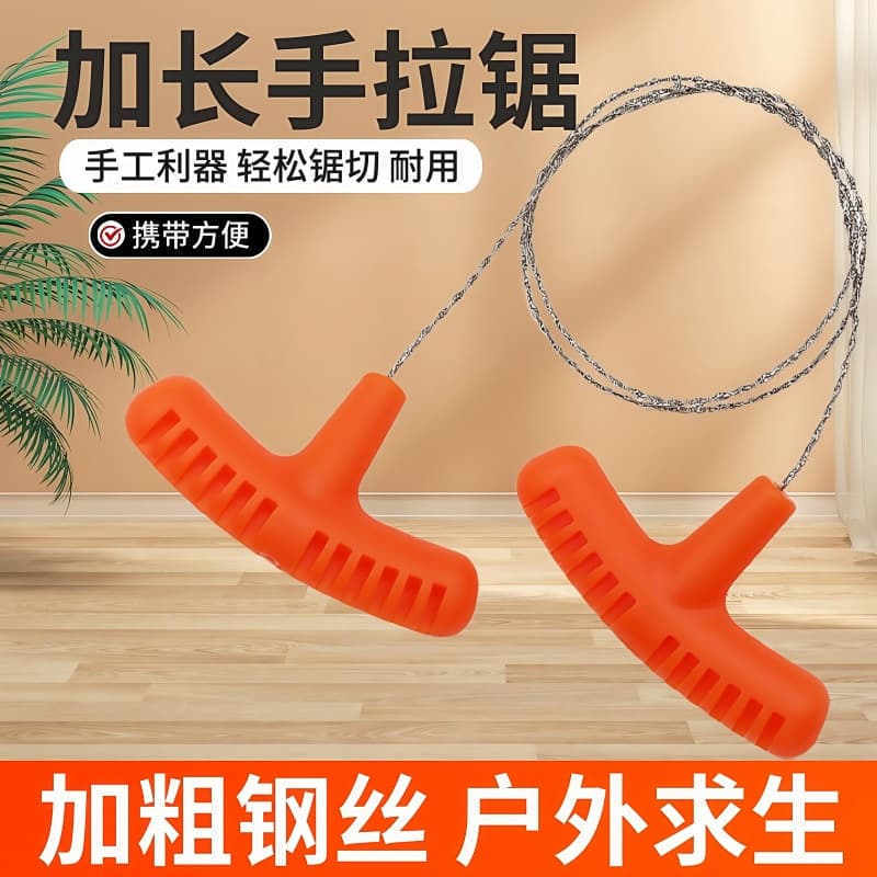 Stainless Steel Wire Saw Rope, Multi-Purpose Mini Pocket Wire Saw for Outdoor Camping Survival Gear