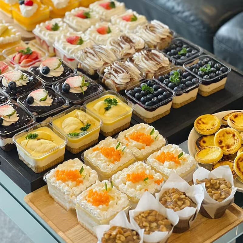 Cake Box Ice Cream Transparent Packaging Box Mousse Mille Crepe Cream Fruit Pudding Dessert Cake Packaging Box