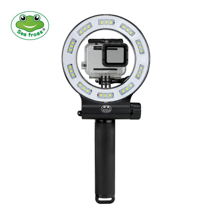 Sea Frog SL109 Handheld Ring Fill Light with Dual Color Temperature, 40m Waterproof Diving Photography Light Compatible with GoPro 876