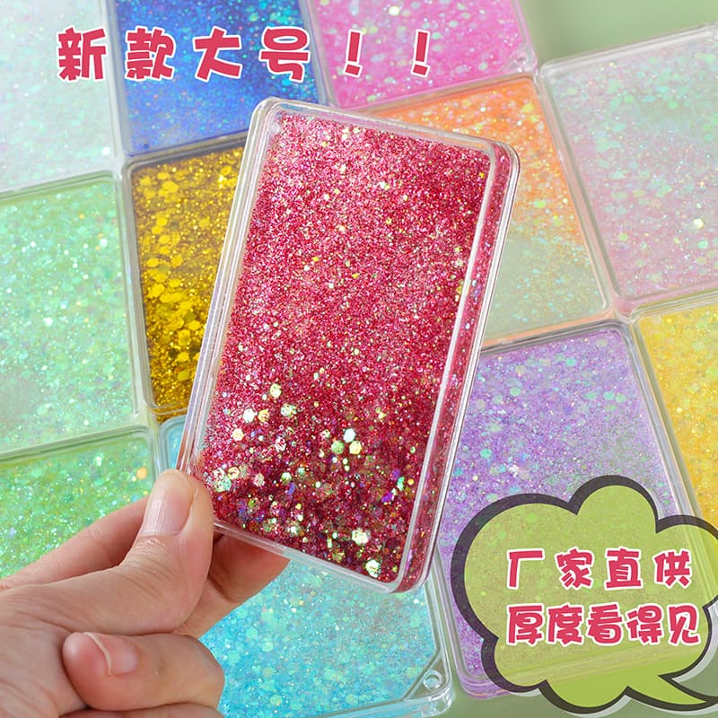 Transparent Gradient Flowing Sand Mahjong Tile Guka Brick Glitter Cute Hourglass Guka Disc Thick Creative Acrylic Wholesale