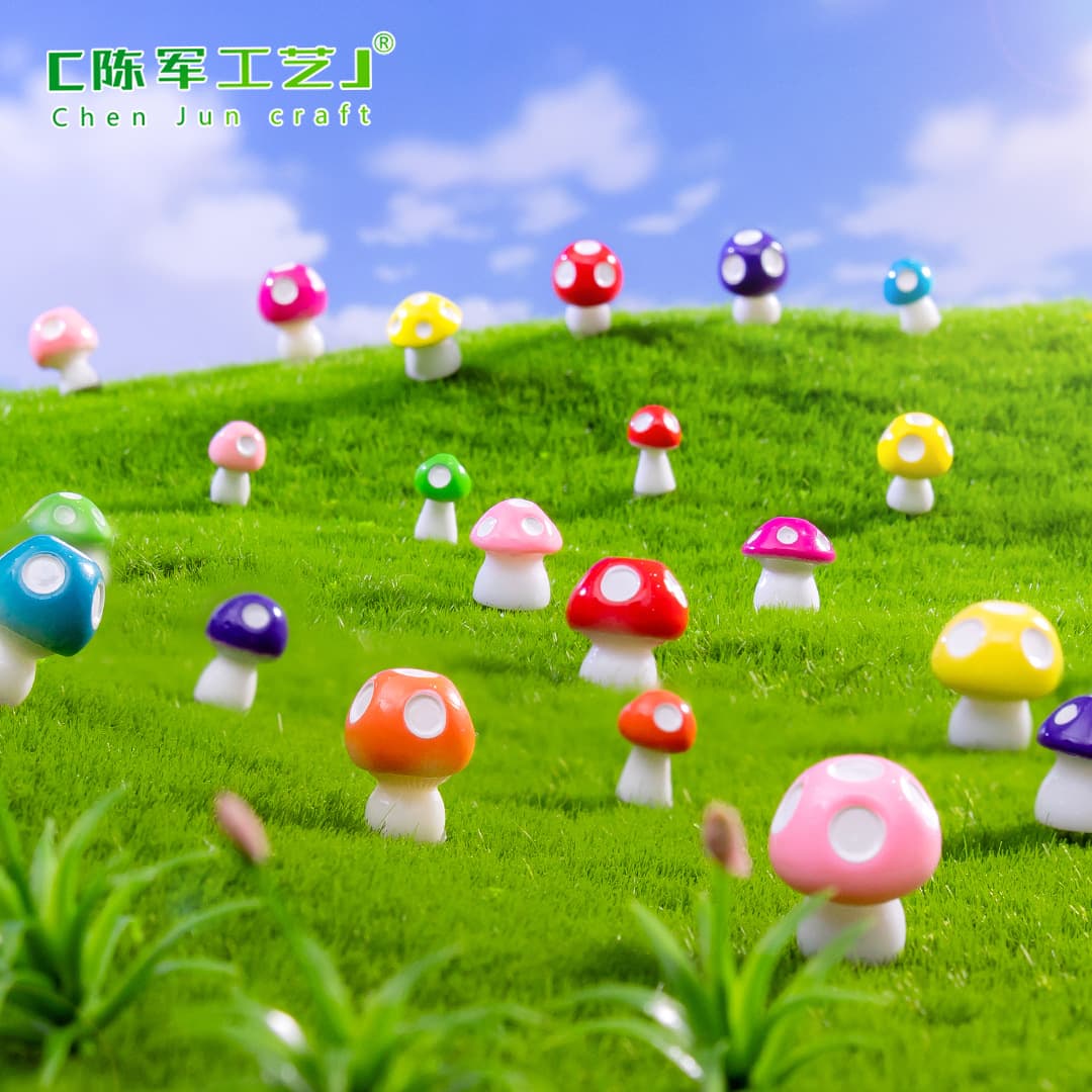 Moss Micro Landscape Simulation Colorful Mushrooms DIY Craft Decor Accessory Mini Garden Landscaping Small Ornament