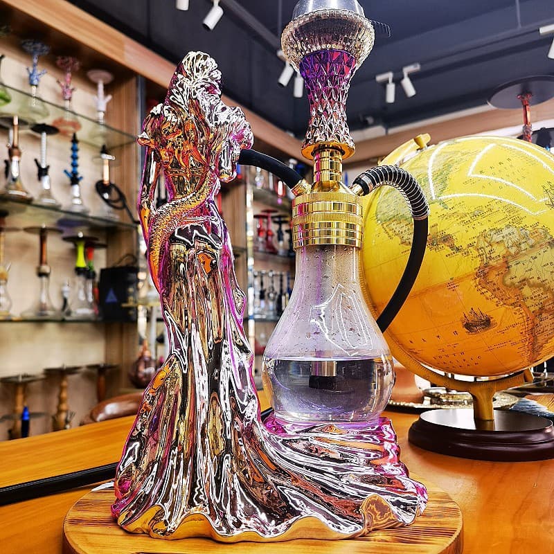 Cross-border Source Arabian Hookah Colorful Goddess① Shape Hookah Craft Resin Mermaid Snake Glowing Hookah