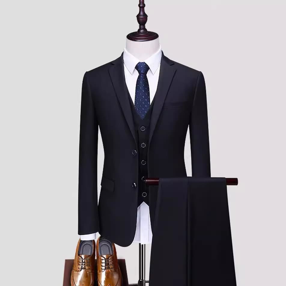 2025 New Suit Set for Men Business Formal Wear Slim Fit Wedding Best Man Tuxedo