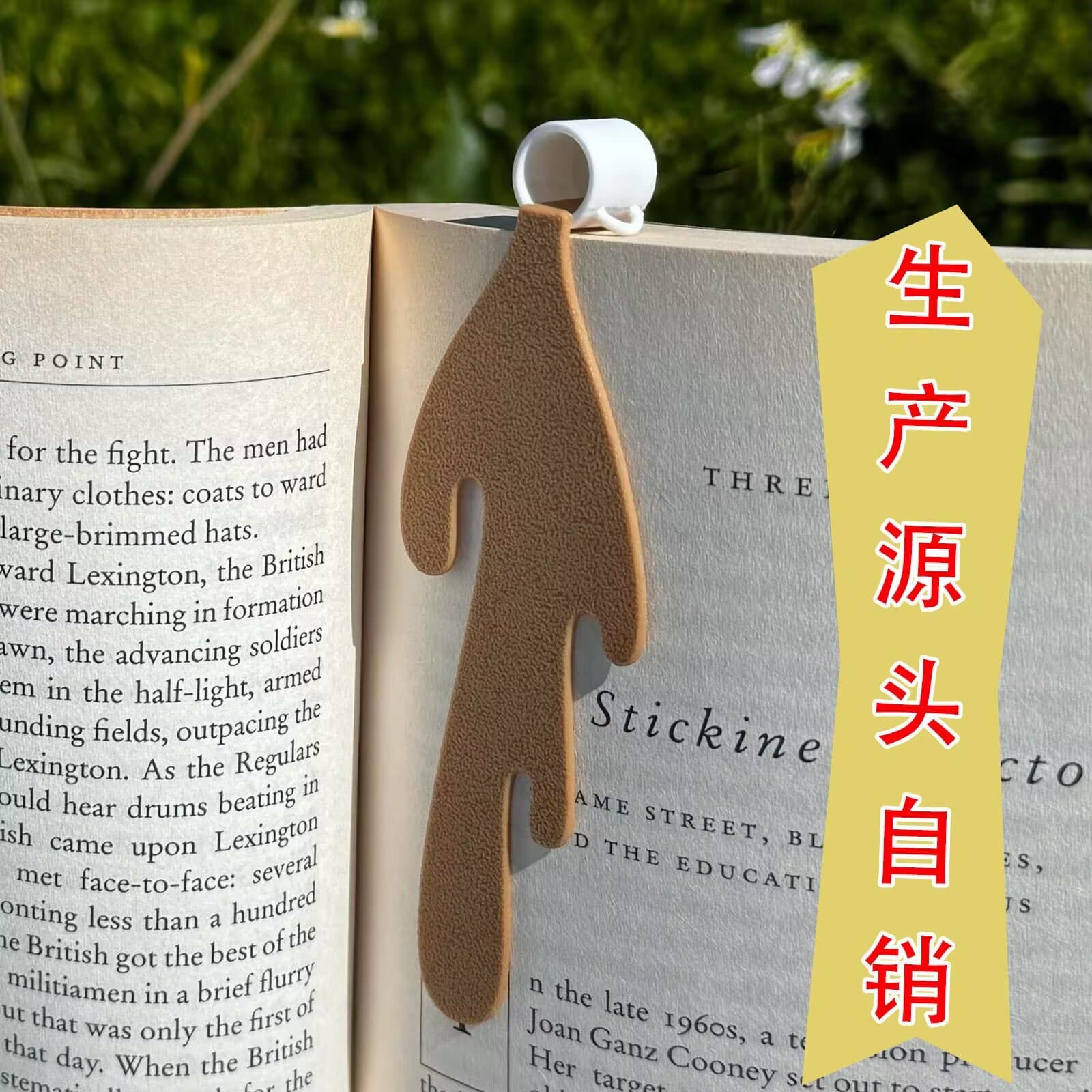 Leather Decor Creative Coffee Cup Bookmark Spilled Coffee Bookmark Gift