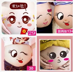 Pregnancy Belly Stickers for Maternity Photo Shoot Props Belly Art Decals for Studio Photography