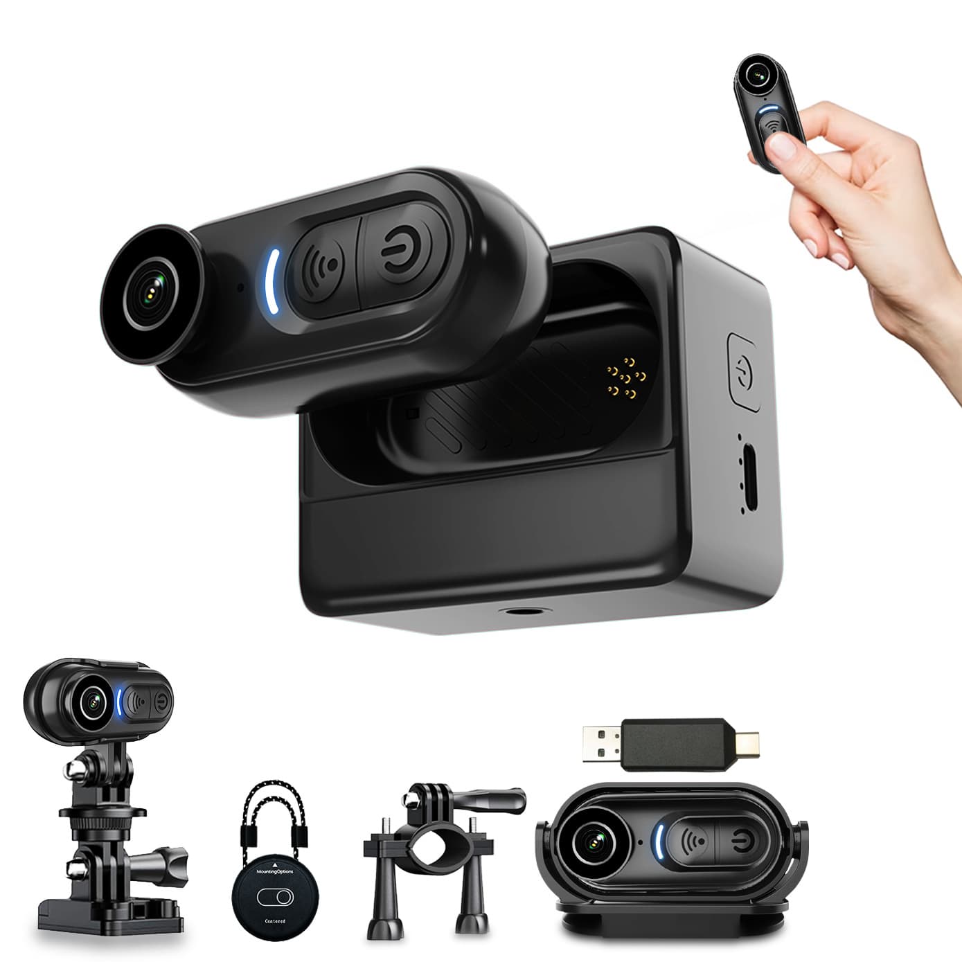 Cross-border New Product 4K Thumb Sports Camera WiFi Magnetic Charging Case Outdoor Cycling Pocket Pet Camera