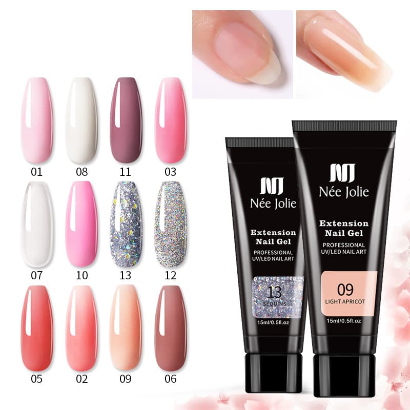 Cross-border Nail Extension Gel 15ml Crystal Quick Nail Extension Gel UV Light Therapy Gel Nail Light Therapy Gel