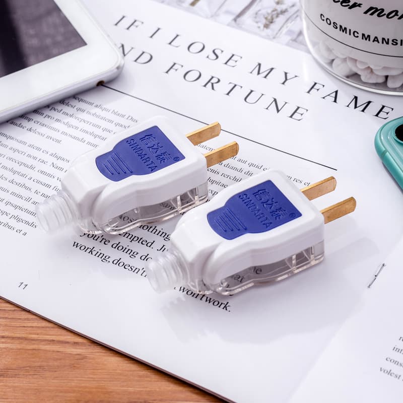 Xindatai Integrated Copper New Material Semi-Transparent PC Material Two-Pin Plug High-Power Power Two-Pole Plug