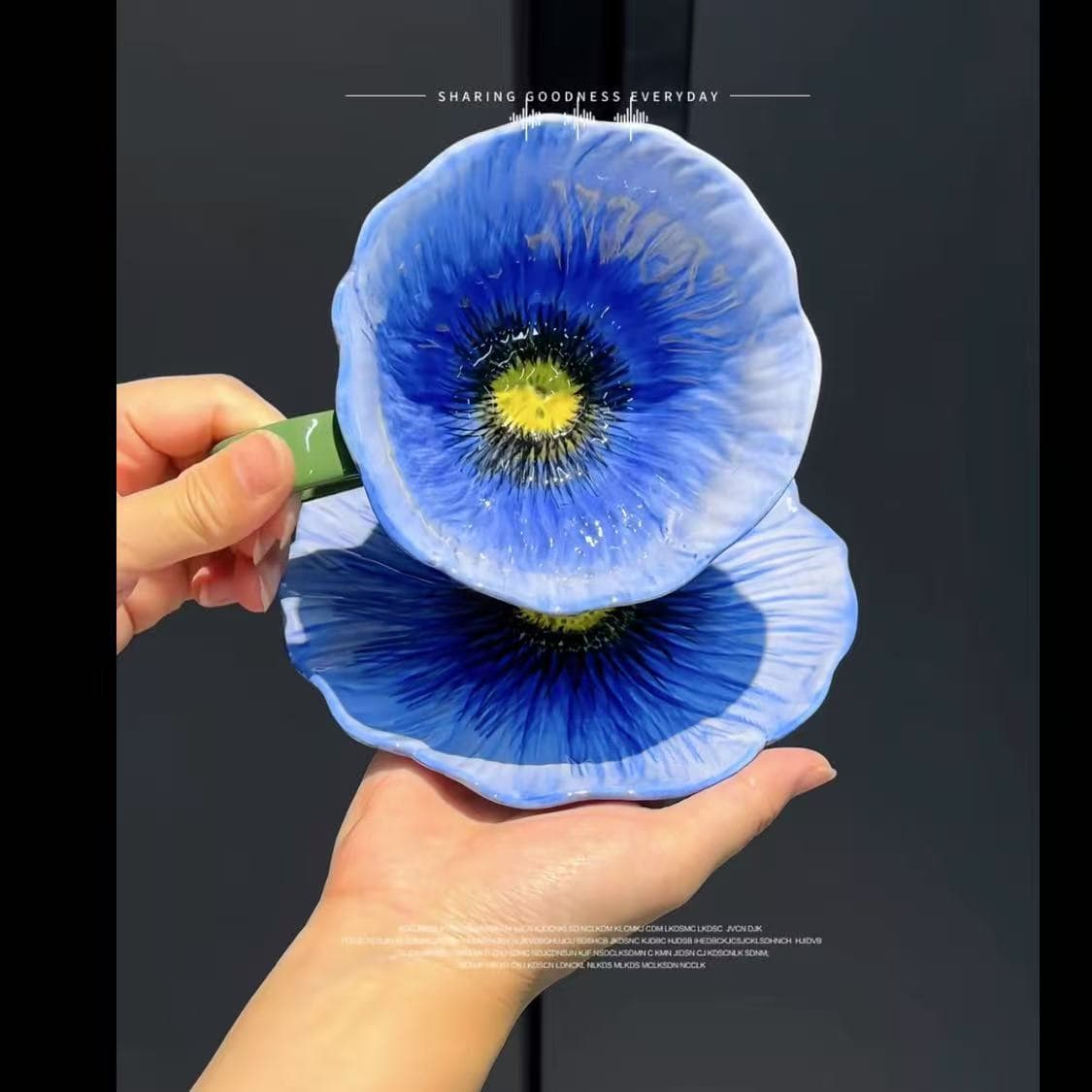 Poppy flower ceramic cup texture lily of the valley coffee cup set particularly beautiful coffee cup design