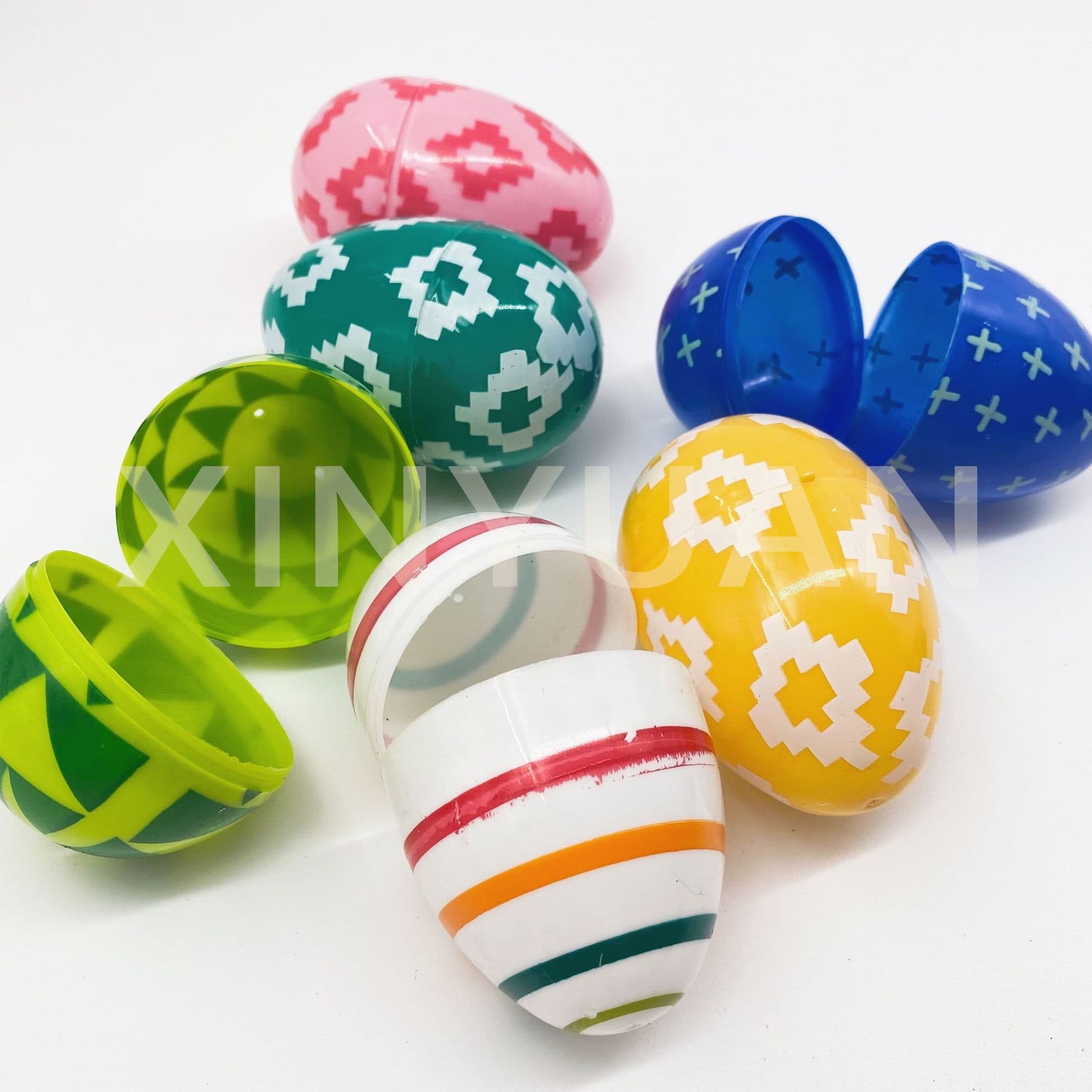 Easter Egg Shell Plastic Open Egg Decoration Surprise Egg Shell 5*8CM Corrugated Pattern Small Egg Shell Plastic