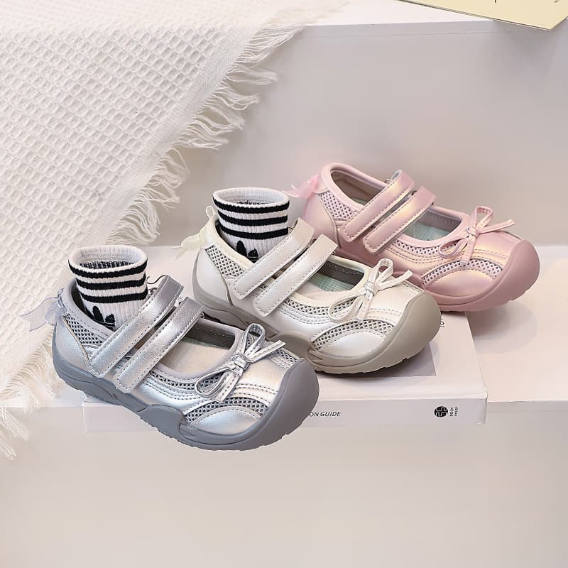 Girls' Princess Sneakers 2026 Spring Summer New Style White Ballet Shoes for Toddler Kids