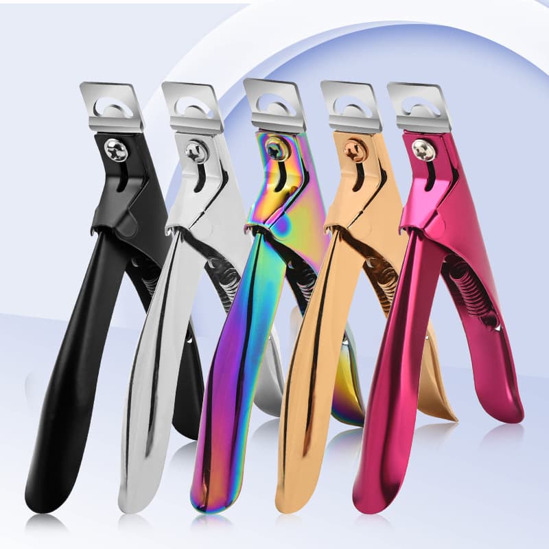 French U-shaped Nail Tip Scissors for Nail Salon, Acrylic Extension Gel Nail Shaping DIY Nail Tools
