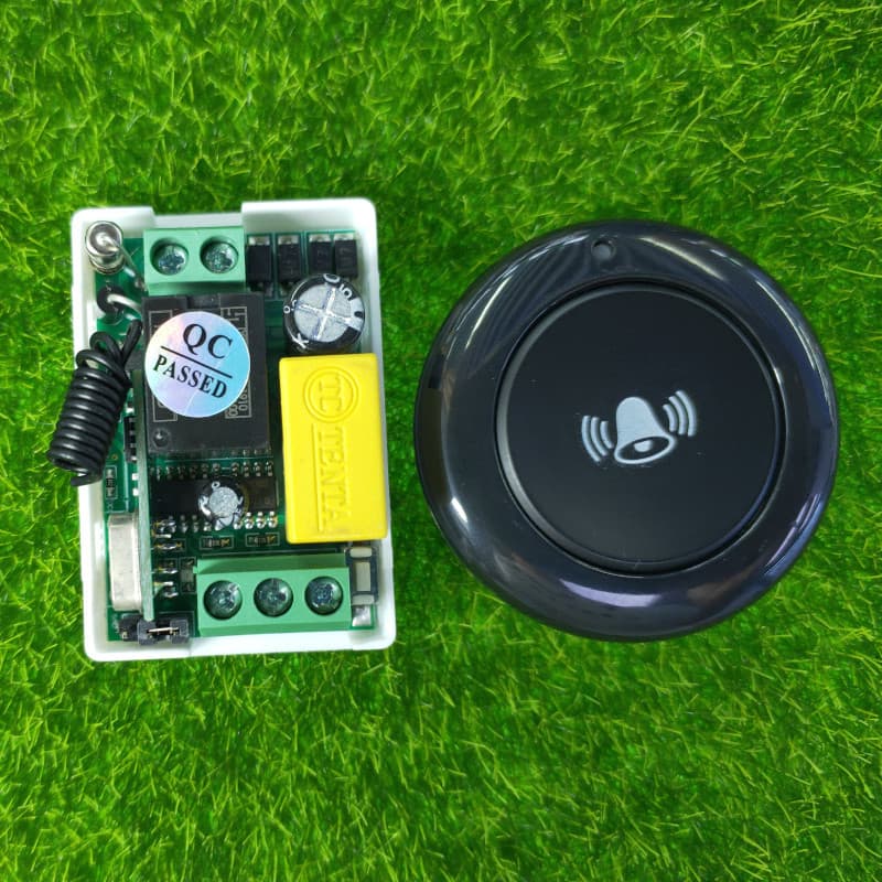 Black bell randomly attached round single button remote control 110v220V one way power supply LED light control switch