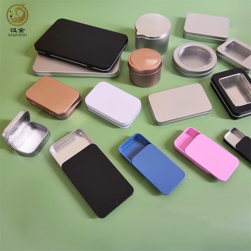 Compact Sliding Tin Box USB Drive Case Card Tin Box Window Earring Nail Clipper Tin Box Flip Lid Tin Box Tin-Plated Box