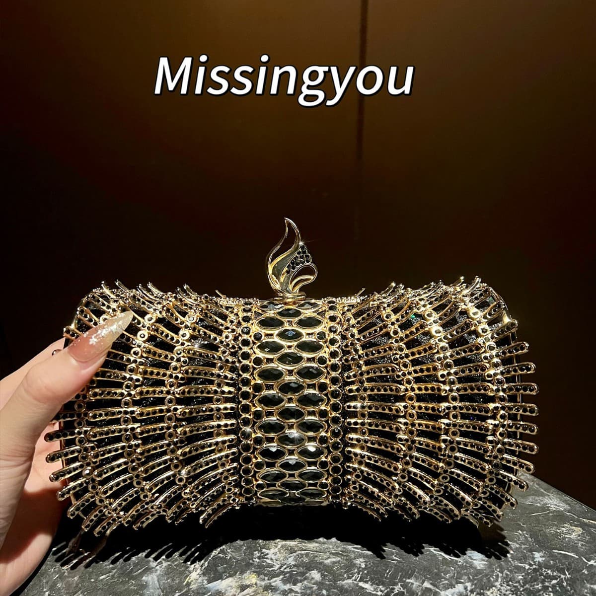 Cross-border New Niche Handbag Diamond-Studded Women's Evening Bag Fashion High-End Shoulder Bag Exquisite Chain Crossbody Bag