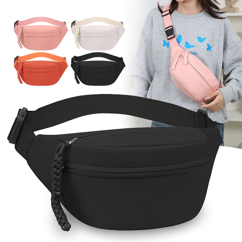 New Simple Outdoor Sports Waist Bag Large Capacity Nylon Versatile Couple Chest Bag Commuter Travel Crossbody Shoulder Bag