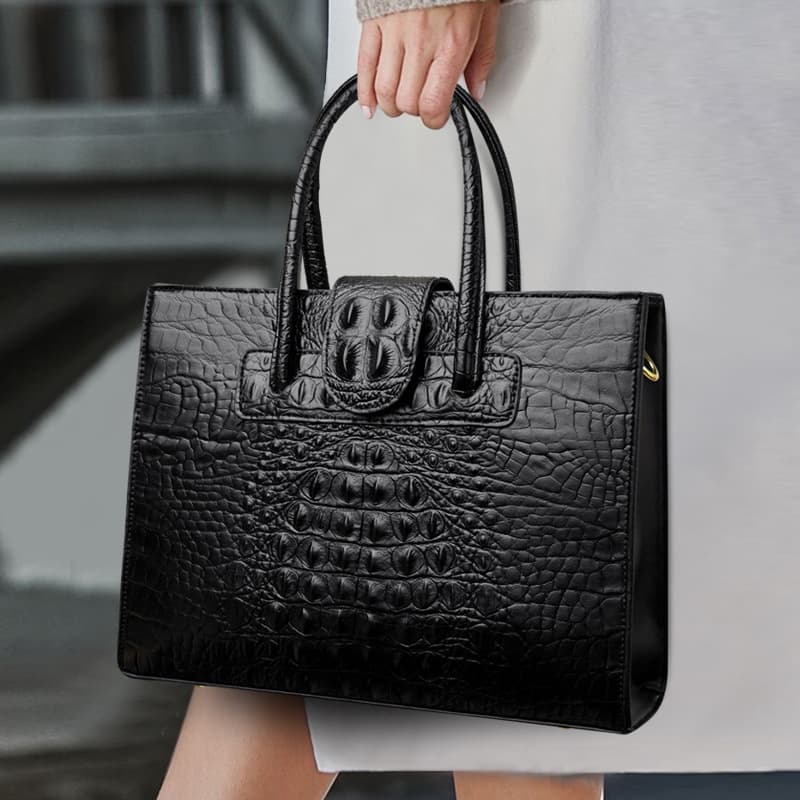 2025 New Cross-border Crocodile Pattern Handbag Women's Bag European and American Fashion Versatile Shoulder Crossbody Bag Commuter Bag