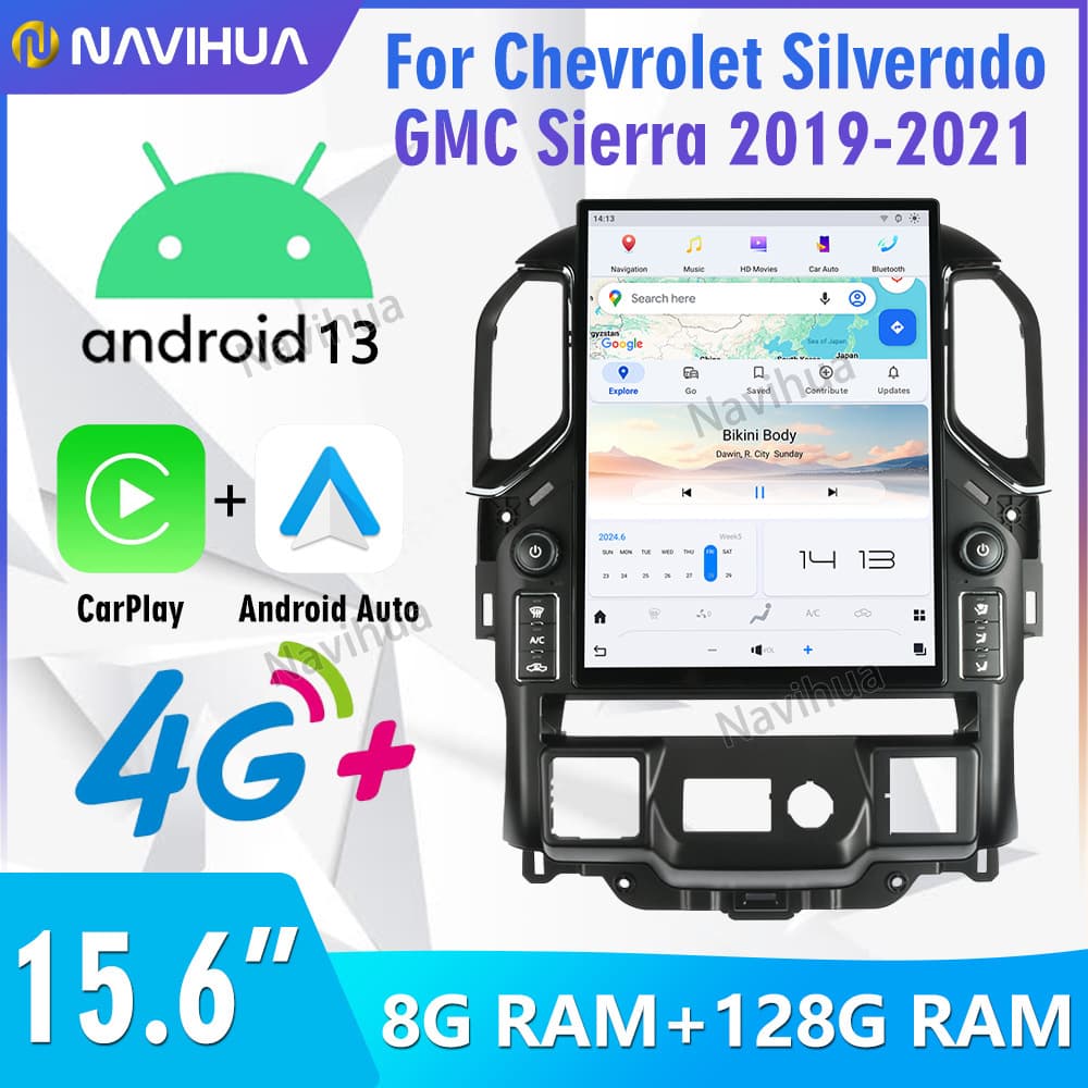For Chevrolet Silverado GMC Sierra Qualcomm 15.6-inch Vertical Screen Car Navigation