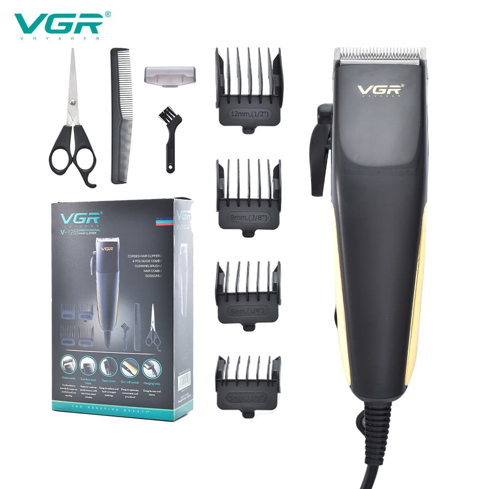 VGR128 New Cross-Border Plug-in Hair Clipper Professional Hair Cutting Scissors Oil Head Electric Hair Clipper Barber Shop Hair Trimmer