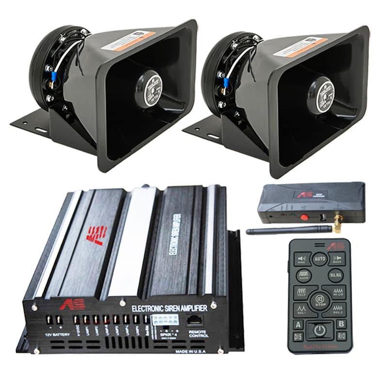 A10D Vehicle Alarm Siren Square Port Horn 600W Wireless High-Definition Loudspeaker High-Power Siren