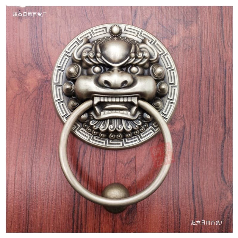 Antique Door Ring Decorations, Old-style Door Home Lion Head Door Pulls, Large Handles for Double Doors, Bronze Beast Head Handles
