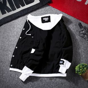 Cross-Border Denim Jacket Men's Trend Spring Autumn Casual European American Streetwear Hooded Jean Jacket
