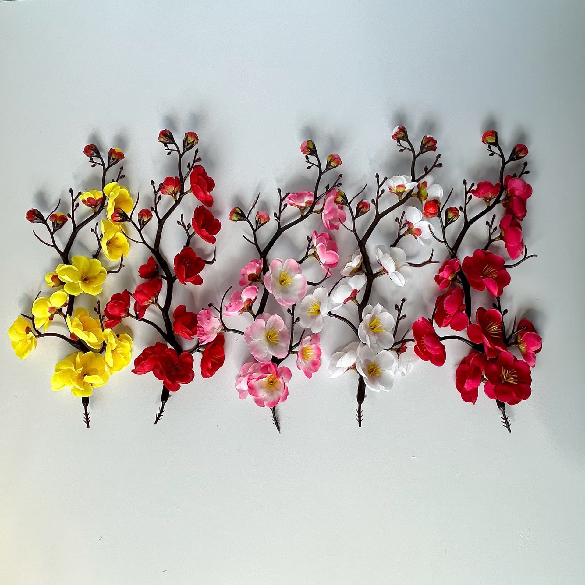 28cm simulated wintersweet cross-border plum blossom bonsai flower arrangement New Year decoration silk flower blessing bucket flower arrangement landscape plum tree