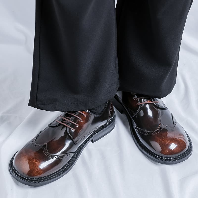 2025 New Formal Leather Shoes for Men, Round-Toe Business Dress Shoes, Casual and Versatile Formal Leather Shoes 53301-R