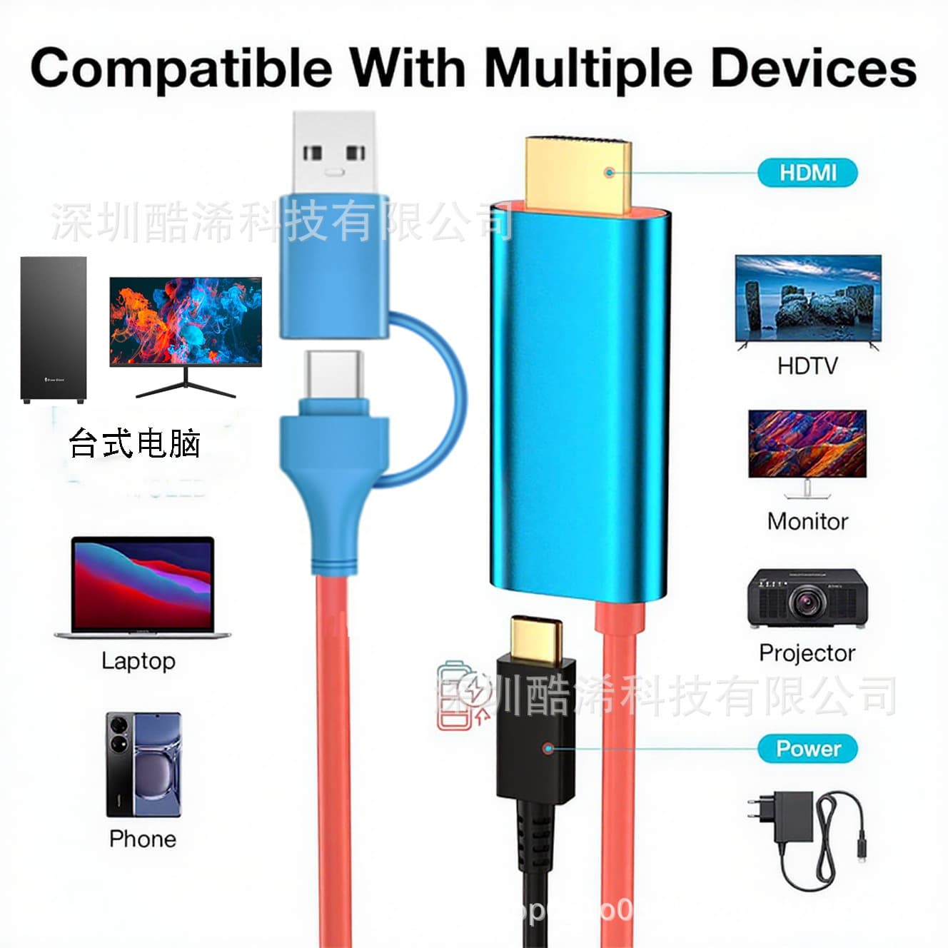 USB to HDMI Adapter USB3.0 to HDMI Adapter Laptop Projector and HDTV