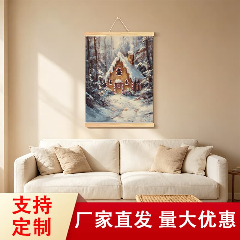 Christmas Decorative Painting Source Factory Wholesale Living Room Bedroom Entryway Hanging Painting Holiday Soft Decoration Scroll Painting