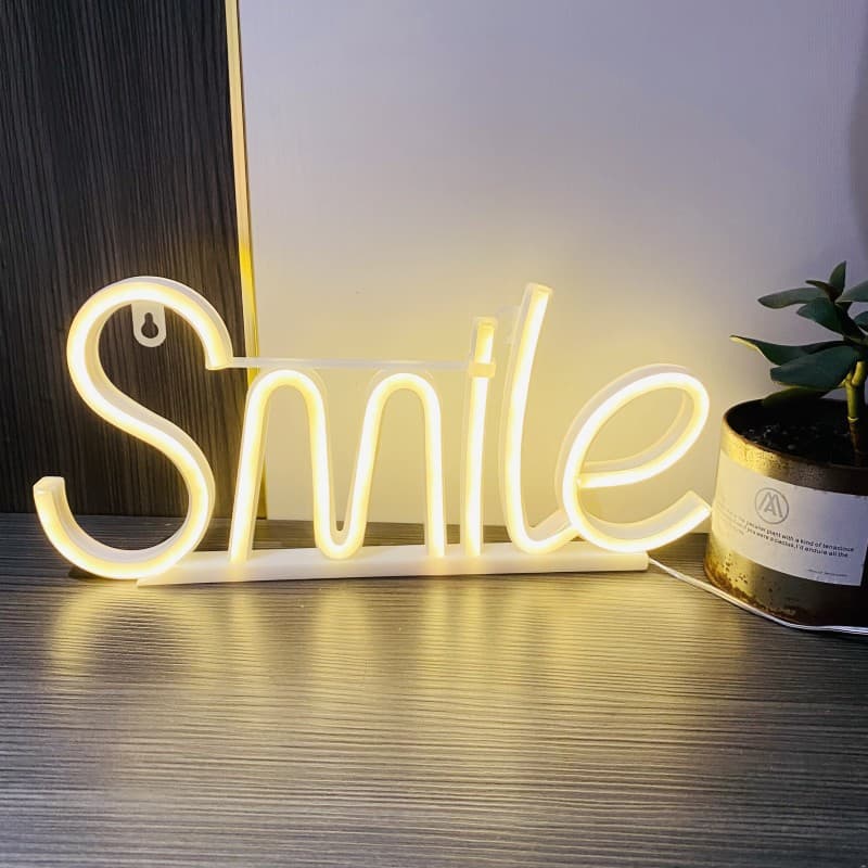 LED neon light smile Smilez word combination letter creative decorative night light ins style decorative light