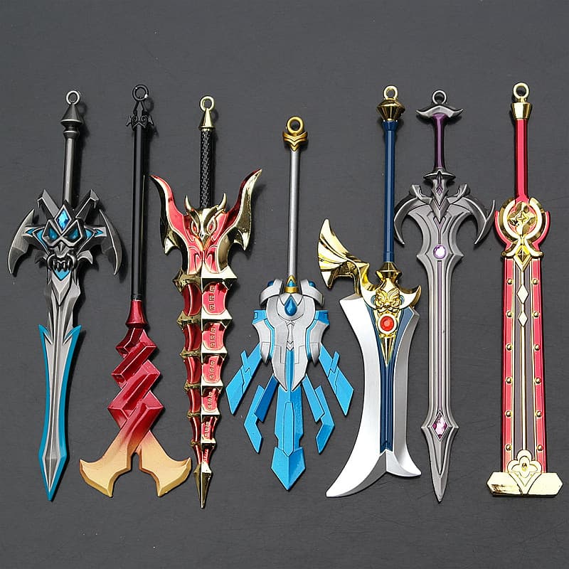 King Weapons Han Xin, Cao Cao, Lu Bu, Zhang Fei, Guan Yu, Xiang Yu, Liu Bang, Arthur, Lao Fu Zi Alloy Weapon Pendant