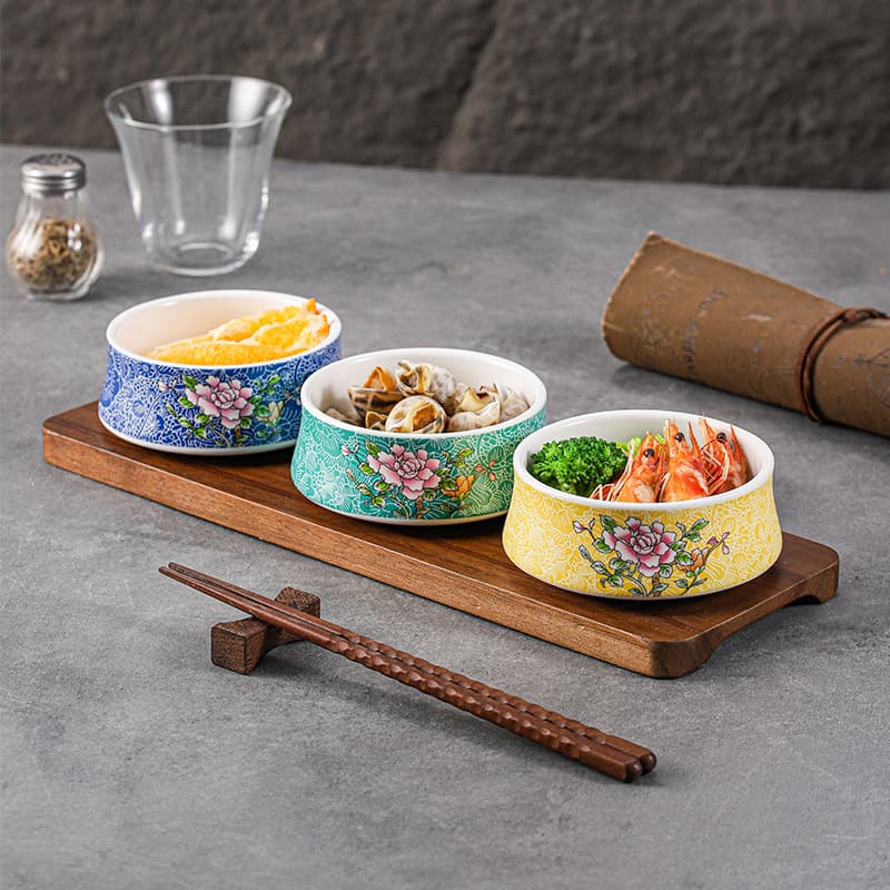 Creative Premium Club Hotel Cold Dish Small Bowl Platter Set Specialty Dim Sum Plate Tea Snack Tray