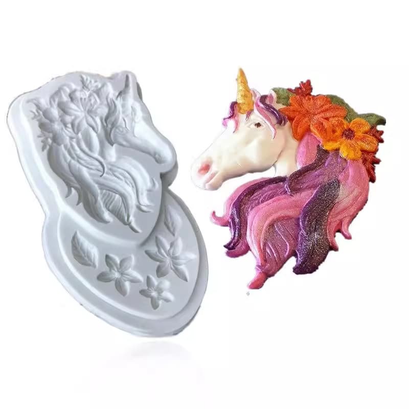 Fondant 3D Unicorn Horn Eyelashes Ears Pegasus Shaped Cake Fondant Chocolate Mold DIY Baking Tool