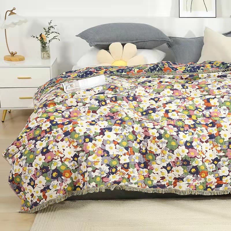 New pure cotton gauze throw blanket for single/double use, all-cotton towel quilt, four-season nap blanket, air-conditioning sheet, bed sheet nap cover