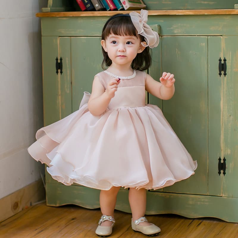 Children's Dress: First Birthday Baby Princess Dress, Puffy Tulle Flower Girl Wedding Dress, Girls' Little Host Evening Gown