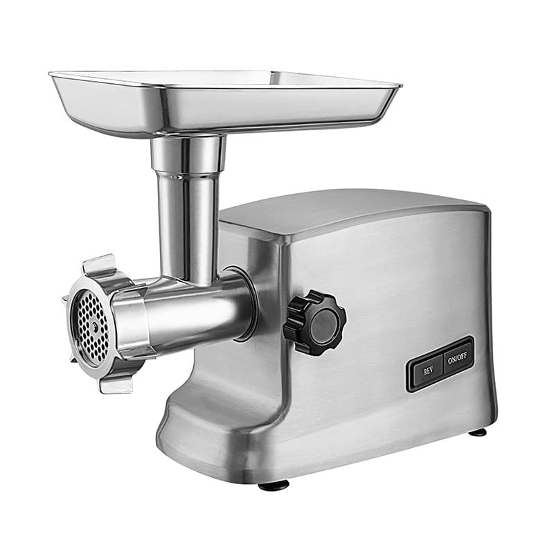 High-power meat grinder for home use, made of 304 stainless steel, fully automatic, integrates meat grinding, vegetable grinding, and sausage stuffing.