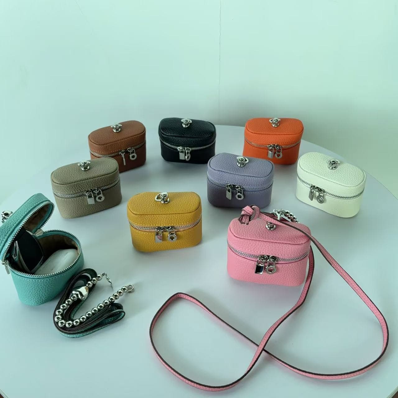 Korean-Japanese Style Necklace Lipstick Coin Purse Bag Women 2025 Spring Summer New Mini Bag Charm Small Bag Earphone Bag Makeup Bag