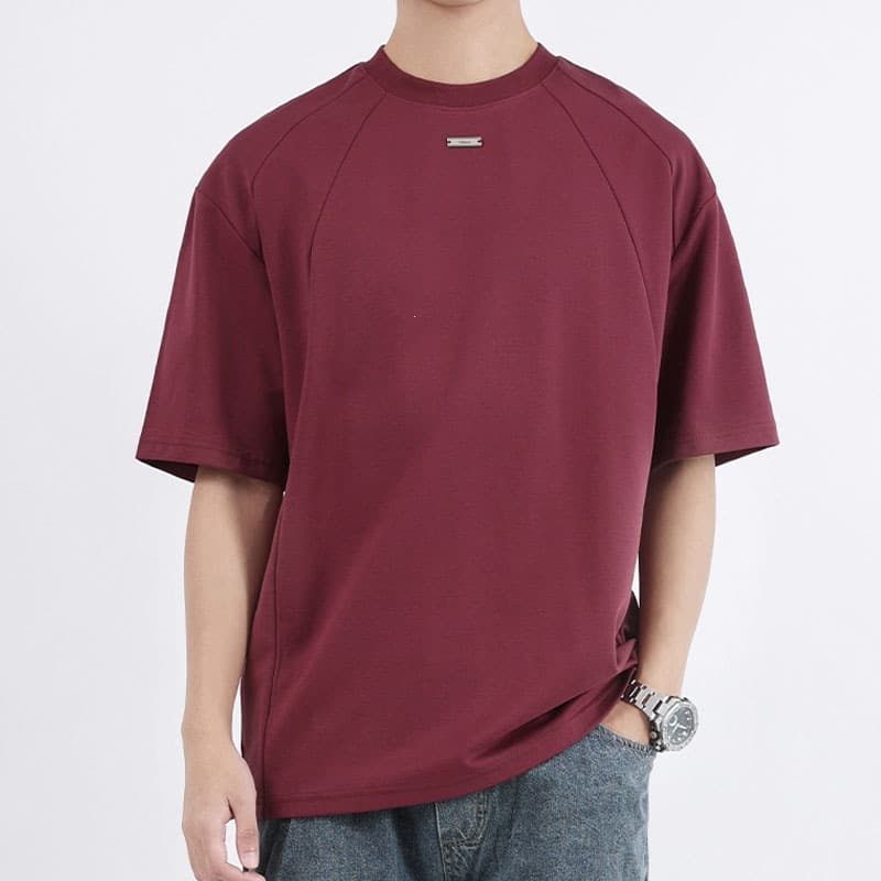 Summer New Streetwear Raglan Short Sleeve T-Shirt Men's Luxury High-End Casual Loose Men's T-Shirt Culture Shirt