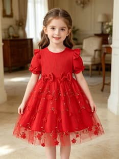 Girls' Summer Dress 2026 New Fashionable Kids' Princess Dress Baby Toddler One-Year-Old Summer Dress