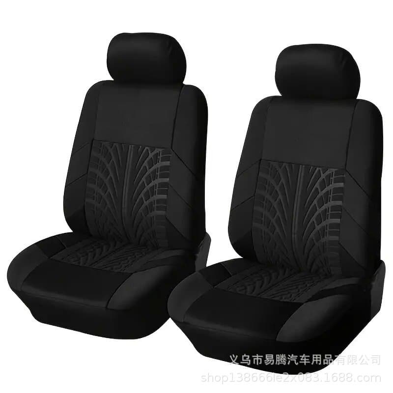 Hot-Selling Universal 4-Season Car Seat Cover with Tire Tread Pattern Fabric 9-Piece Cloth Seat Cushion Set